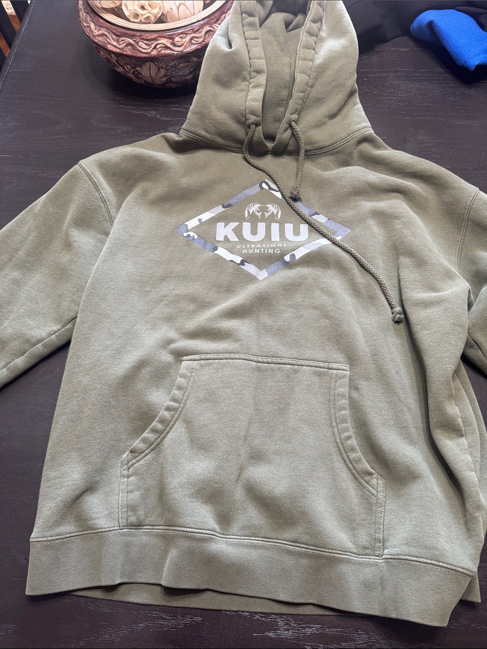KUIU Men's Olive Green Logo Crewneck Hoodie